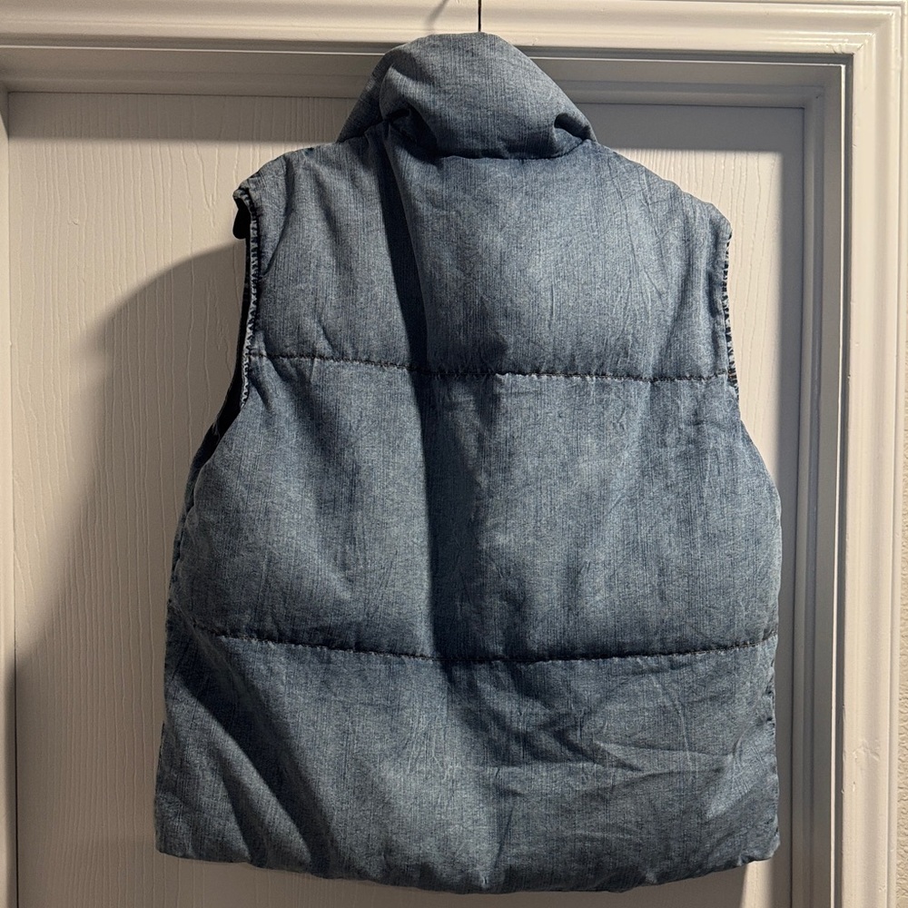Elan Demin Puffer Vest Light Blue Jacket - Picture 4 of 5